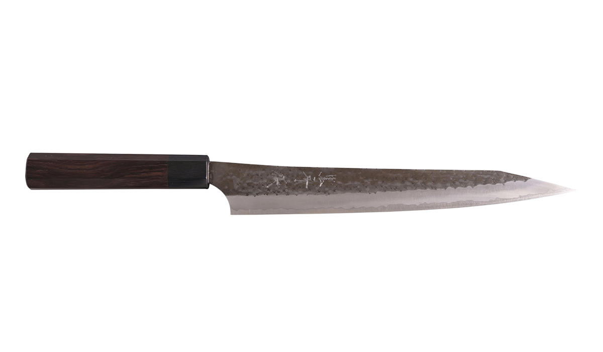 黒﨑優 Yu Kurosaki 黒閃 筋引包丁240mm 青紙スーパー鋼 紫檀八角柄 黒﨑優 Yu Kurosaki 黒閃 筋引包丁240mm 青紙スーパー鋼 紫檀八角柄