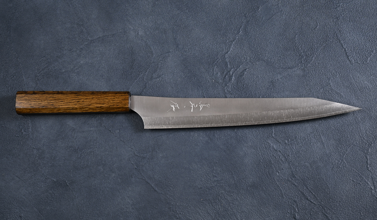 黒﨑優 Yu Kurosaki 月光 筋引包丁240mm VG XEOS鋼 樫八角柄 – ナイフ 黒﨑優 Yu Kurosaki 月光 筋引包丁240mm VG XEOS鋼 樫八角柄 – ナイフ