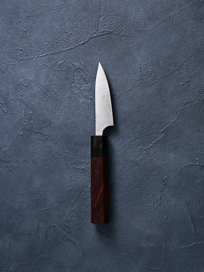 Koutetsu Petty Knife 80mm, Blue Paper Super Steel, Rosewood Octagonal ...
